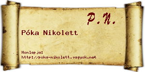 Póka Nikolett névjegykártya